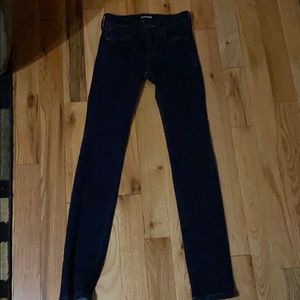Express 00L skinny midrise dark blue stretch jeans